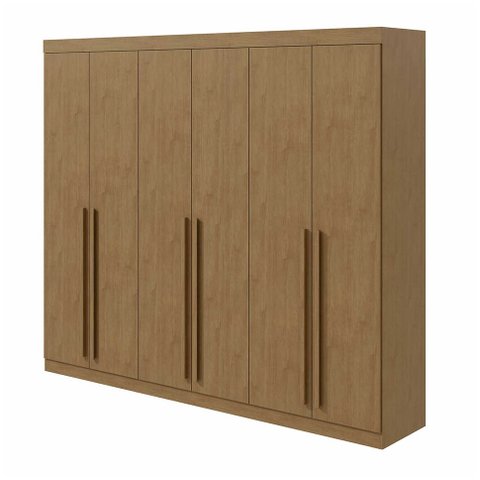 Guarda-Roupa Bertha 6 Portas 2 Gavetas - Lopas - Amendoa Clean