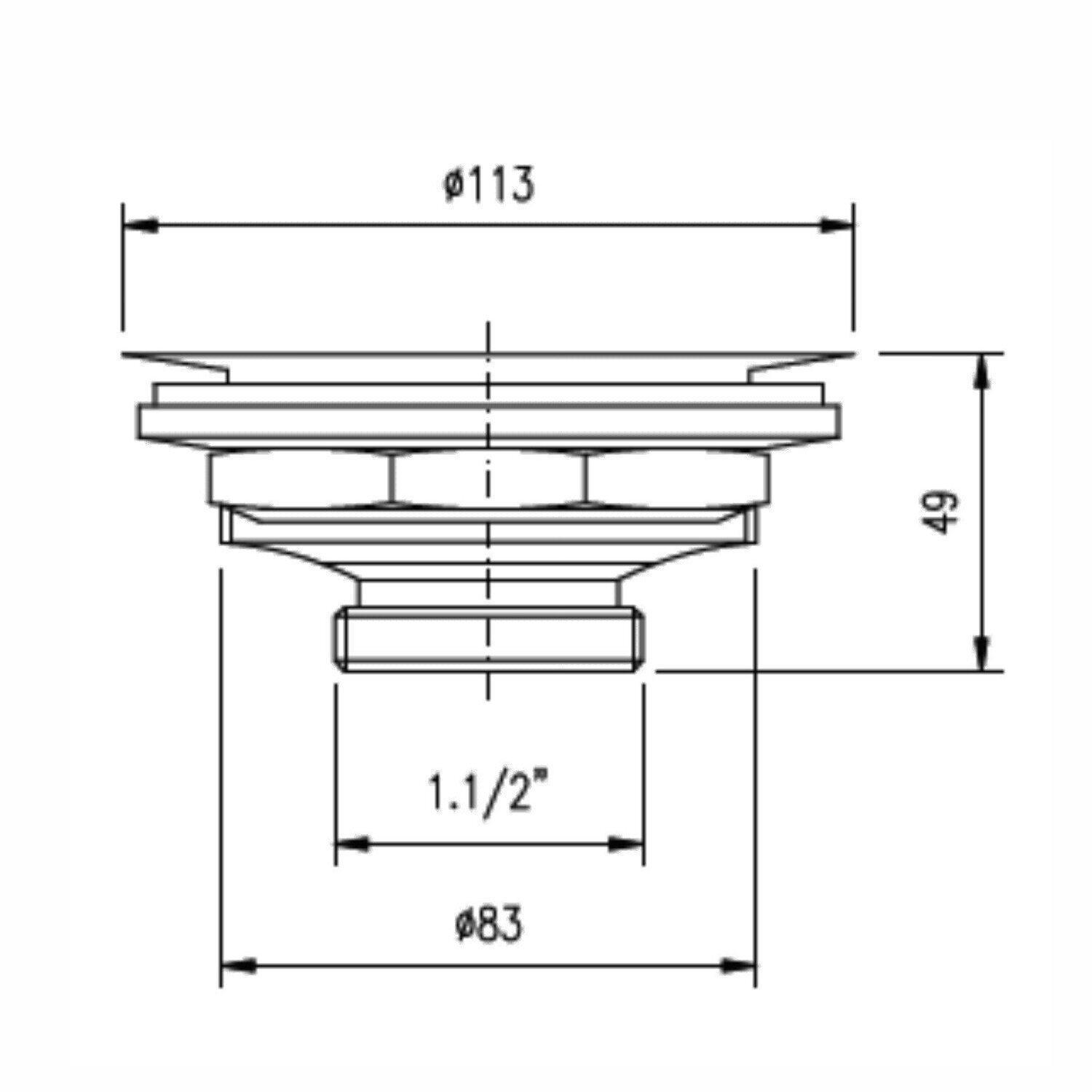 Válvula de Escoamento para Cozinha 4.1/2" X 1.1/2" com Cesta de Metal - 1