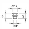Válvula de Escoamento para Tanque 1.1/4" sem Ladrão com Tampa Plástica - 2