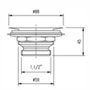Ver imagem 2 de Válvula de Escoamento para Cozinha 3.1/2" X 1.1/2" com Cesta de Metal Cromado Celite