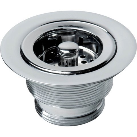 Válvula de Escoamento para Cozinha 3.1/2" X 1.1/2" com Cesta de Metal Cromado Celite