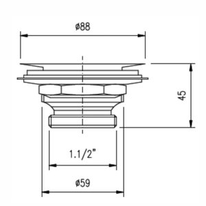 Válvula de Escoamento para Cozinha 3.1/2" X 1.1/2" com Cesta de Metal