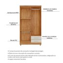 Ver imagem 3 de Guarda Roupa Madri Rud Rack 04 Portas Cedro Areia