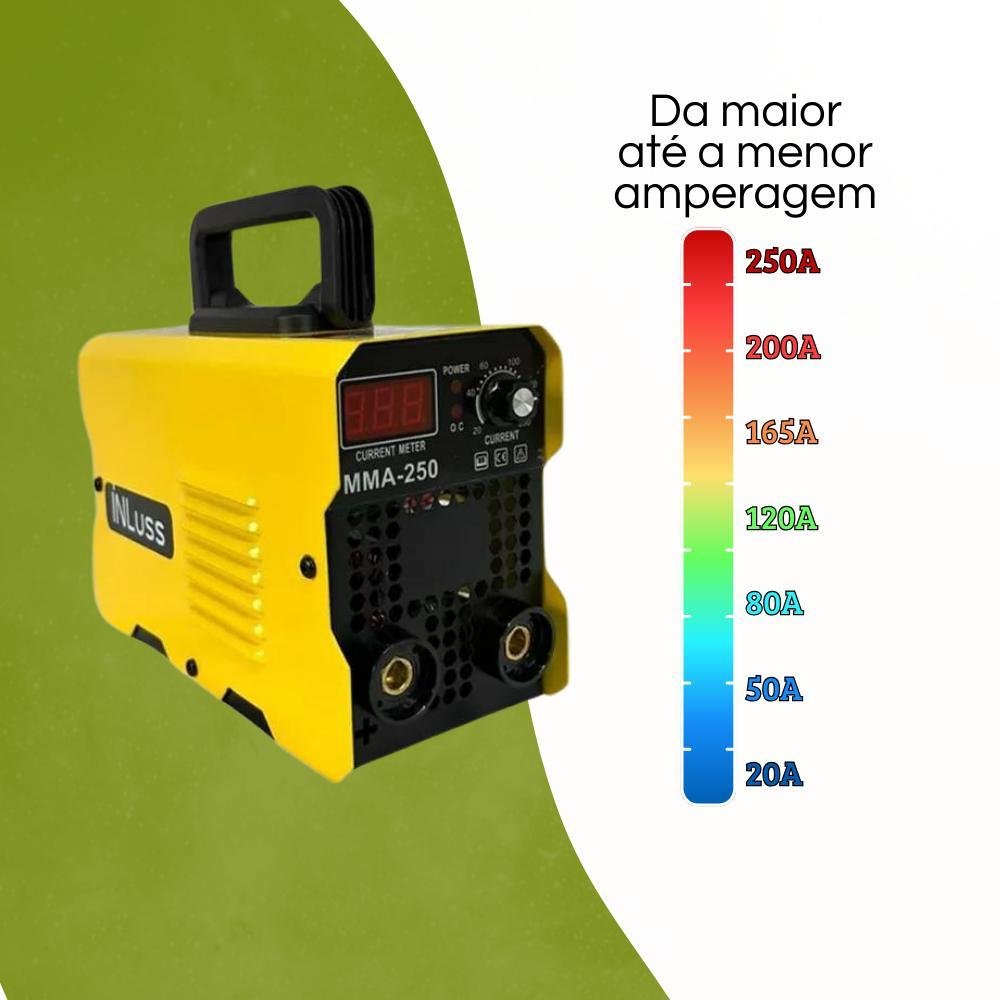 Máquina de Solda Inversora Portátil 250 Amperes 220v - 2