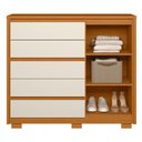 Ver imagem 3 de Cômoda Sapateira 1 Porta 5 Gavetas 125cm Duetto Cinamomo Off White Albatroz