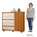 Ver imagem 4 de Cômoda Sapateira 1 Porta 5 Gavetas 125cm Duetto Cinamomo Off White Albatroz