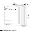 Ver mais imagens de Cômoda Sapateira 1 Porta 5 Gavetas 125cm Duetto Cinamomo Off White Albatroz
