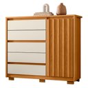 Ver imagem 1 de Cômoda Sapateira 1 Porta 5 Gavetas 125cm Duetto Cinamomo Off White Albatroz