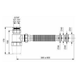 Sifão Ajustável 7/8",1.1/4",1.1/2" X Dn38, D40, Dn48, Dn50 - 2
