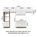 Ver imagem 4 de Armário de Cozinha Completa 350cm Rustic/Branco Glamy Madesa 01