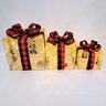 Caixa de Presente com Luz Xadrez 29/23/17cm Kit 3pc Natal - 8