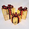Caixa de Presente com Luz Xadrez 29/23/17cm Kit 3pc Natal - 2