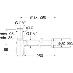 Sifão Garrafa para Lavatório 1.1/4" - 2