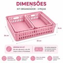 Ver imagem 6 de Kit 3 Cestos Organizador Infantil Multiuso em Polipropileno Livre de Bpa para Gaveta Armário