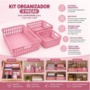 Ver mais imagens de Kit 3 Cestos Organizador Infantil Multiuso em Polipropileno Livre de Bpa para Gaveta Armário