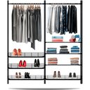Ver imagem 1 de Guarda Roupa Closet Aramado Aberto Armário Modulado Roupeiro 1,90m - Preto