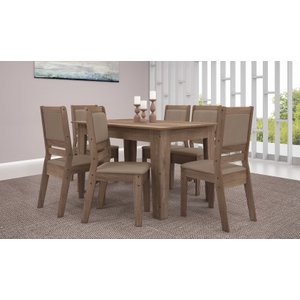CONJUNTO SALA DE JANTAR GENEBRA 1,35 COM 6 CADEIRAS AMÊN 73B