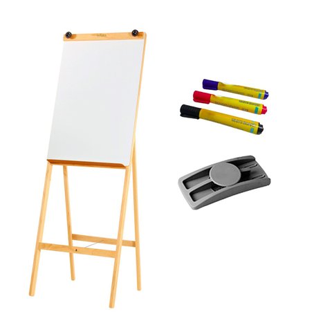Cavalete Flip Chart Quadro Branco 1,80 Mts 2525 + 3 Marcadores + 1 Apagador Souza