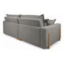Ver imagem 2 de Sofá Cama, Retrátil e Reclinável Dubai,2,10m Tecido Bouclé, Cinza Molas Ensacadas.