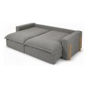 Ver imagem 3 de Sofá Cama, Retrátil e Reclinável Dubai,2,10m Tecido Bouclé, Cinza Molas Ensacadas.