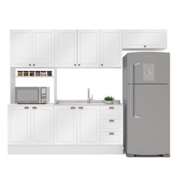 Cozinha Pérola com Rodapé 4 Peças Paneleiro/torre Quente Aéreo 3 Portas Balcão 120 e Basculante Yesc - 3