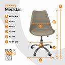 Ver imagem 5 de Cadeira Office Base Cromada Oficial com Rodízio Giratória Saarinen - Bege - 4