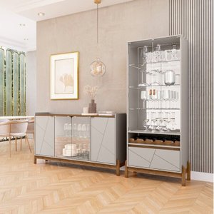 Conjunto Cristaleira Bari e Buffet Bari