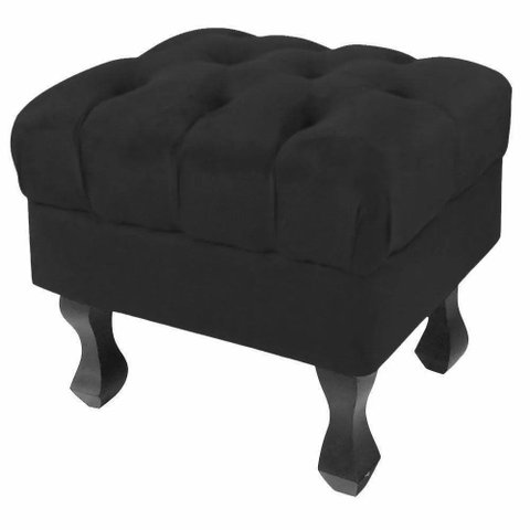 Puff Luiz Retro Xv Vermelho Slk Decor Preto