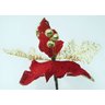 Kit 20 Flor Artificial Decoração Brilho Vermelho Gliter 15cm - 3