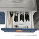 Ver mais imagens de Cozinha Pérola com Rodapé 4 Peças Paneleiro/Torre Quente Aéreo 3 Portas Balcão 120 e Basculante Yescasa Azul/Branco