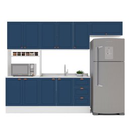 Cozinha Pérola com Rodapé 4 Peças Paneleiro/torre Quente Aéreo 3 Portas Balcão 120 e Basculante Yesc - 3