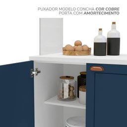 Cozinha Pérola com Rodapé 4 Peças Paneleiro/torre Quente Aéreo 3 Portas Balcão 120 e Basculante Yesc - 10