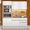 Ver imagem 1 de Cozinha Compacta Madesa Lívia 6 Portas 2 Gavetas (Sem Tampo e Pia) Branco