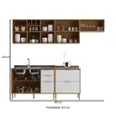 Ver imagem 4 de Cozinha Compacta Domus 6 Portas 5 Gavetas Nogal/branco - Hecol Móveis