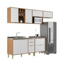 Ver imagem 2 de Cozinha Compacta Domus 6 Portas 5 Gavetas Nogal/branco - Hecol Móveis