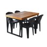 Conjunto Mesa Industrial Bernardo 1,50 Ferragem Preta com 4 Cadeiras New Alegra Preta - 1