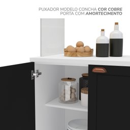 Cozinha Pérola com Rodapé 4 Peças Paneleiro/torre Quente Aéreo 3 Portas Balcão 120 e Basculante Yesc - 10