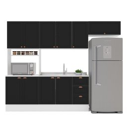Cozinha Pérola com Rodapé 4 Peças Paneleiro/torre Quente Aéreo 3 Portas Balcão 120 e Basculante Yesc - 3