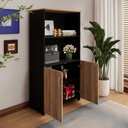 Ver imagem 2 de Armário Estante New City 2 Portas 80 cm Calvi/Preto Gebb Work
