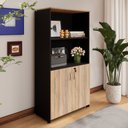 Ver imagem 1 de Armário Estante New City 2 Portas 80 cm Calvi/Preto Gebb Work