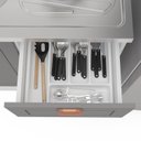 Ver mais imagens de Cozinha Pérola com Rodapé 4 Peças Paneleiro/Torre Quente Aéreo 3 Portas Balcão 120 e Basculante Yescasa Cinza/Branco