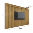 Ver imagem 3 de Painel Versátil Ripado 2.2 x 1.8 p/ TV até 75'' Cumaru - Giga Móveis