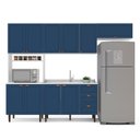 Ver imagem 3 de Cozinha Pérola com 4 Peças Paneleiro/Torre Quente Aéreo 3 Portas Balcão 120 e Basculante Yescasa Azul/Branco