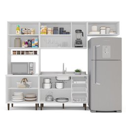 Cozinha Pérola com 4 Peças Paneleiro/torre Quente Aéreo 3 Portas Balcão 120 e Basculante Yescasa - 7