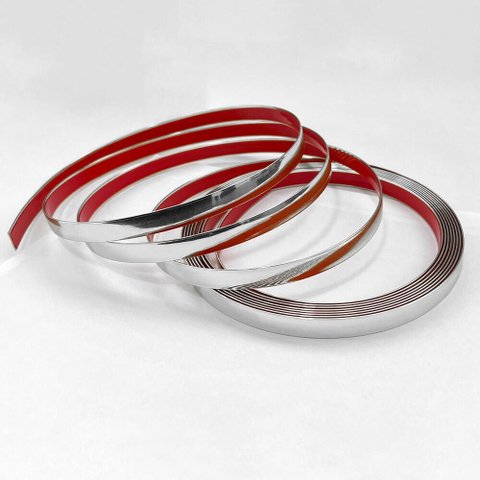 Fita Metalizada Auto Colante Pvc 11mm P Decoração de Móveis e Paredes Prata 5m