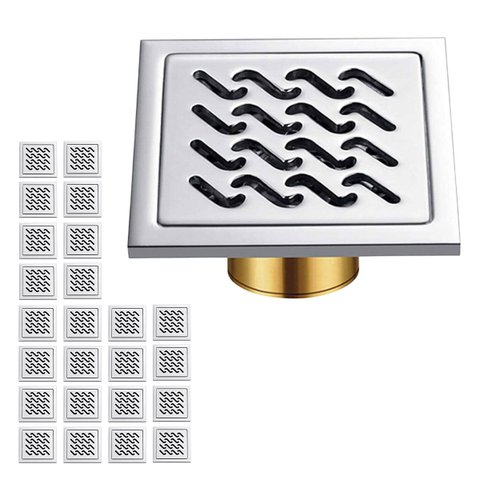 Ralo 10x10 Inox Anti Odor Kit 24 Banheiro Anti Inseto Lavabo Casa Higienico Varanda Quintal Jardim