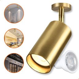 Spot Sobrepor Gold Direcionável para Teto + Lâmpada Gu10 5w - 8