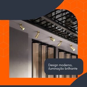 Spot Sobrepor Gold Direcionável para Teto + Lâmpada Gu10 5w