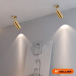 Spot Sobrepor Gold Direcionável para Teto + Lâmpada Gu10 5w - 2