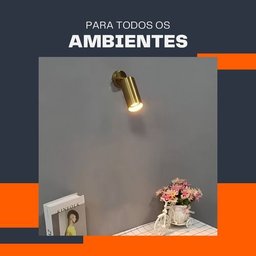 Spot Sobrepor Gold Direcionável para Teto + Lâmpada Gu10 5w - 7